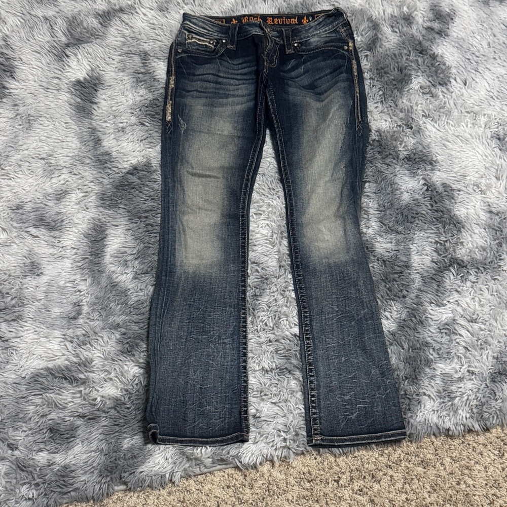 Rock Revival Dark Blue Straight Leg Jeans